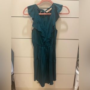 Rebecca Taylor silk teal blue mini dress